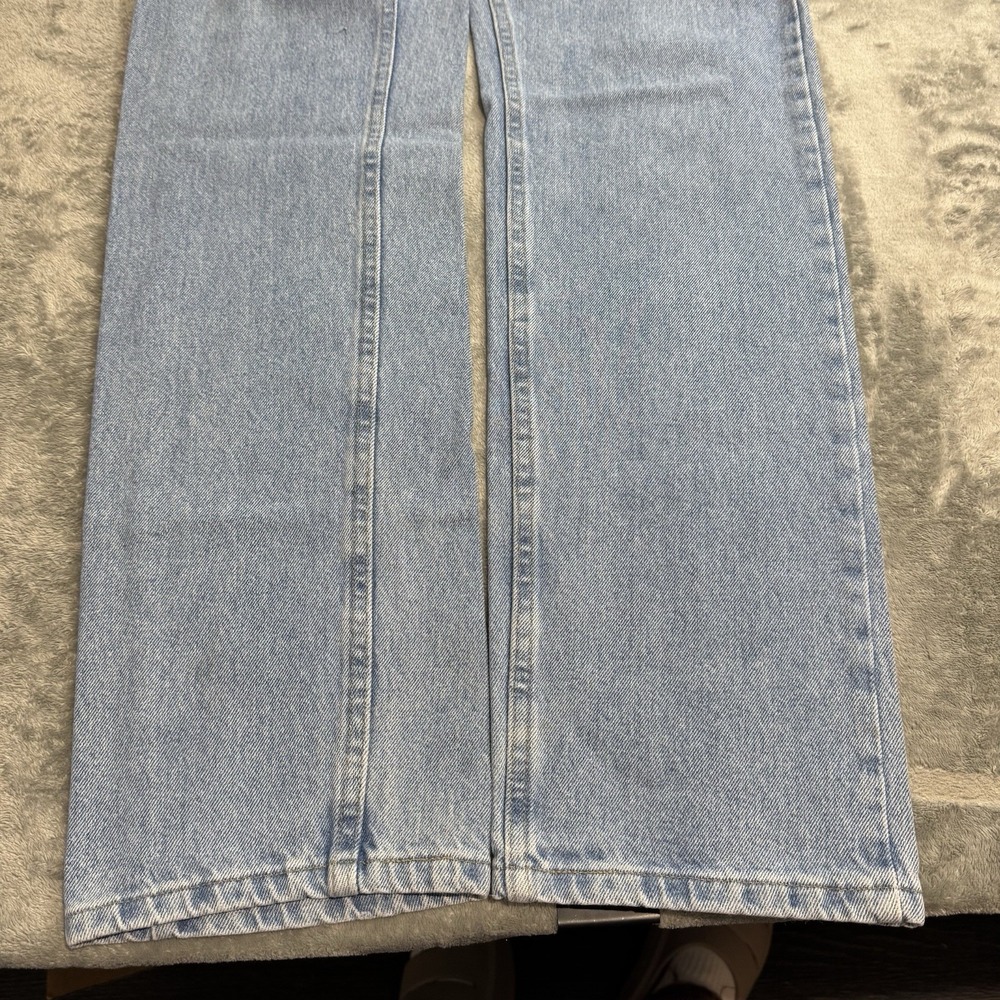 VTG Y2K Wrangler Straight Fit Lightwash Denim Jeans Mens 32x34 Western Indie - Picture 2 of 11